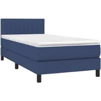 vidaXL Boxspring met matras stof blauw 90x190 cm