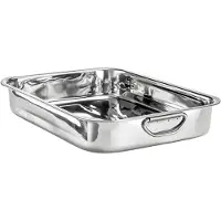 Haushalt 25012 - Lasagneschaal / Ovenschaal RVS met beugel grepen - 35 x 26 cm