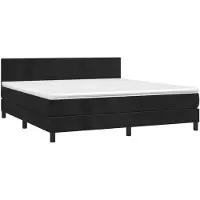 vidaXL Boxspringbed met matras, zwart, 160x200 cm, fluweel