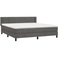 vidaXL Boxspring met matras fluweel donkergrijs 180x200 cm
