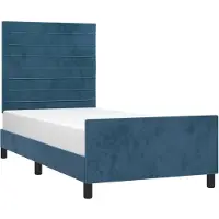 vidaXL Bedframe zonder matras, donkerblauw, 90x200 cm, fluweel