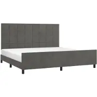 vidaXL Bedframe zonder matras 200x200 cm fluweel donkergrijs