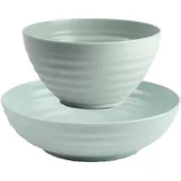 Forte Plastics Kommetjes/schaaltjes - 16x stuks - Dessert/ontbijt - Kunststof - Mintgroen - Kommetjes