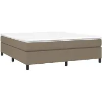 vidaXL Boxspring met matras stof taupe 160x200 cm