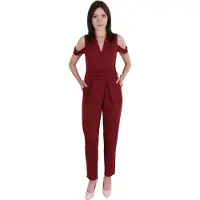 Sarcia.eu John Zack Bordeaux jumpsuit met blote schouders