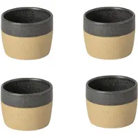 Costa Nova koffiekopje kop Arenito Houtskool grijs set van 4 handgemaakt in Portugal 20 CL H 6.6 CM