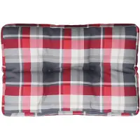 vidaXL Palletkussen 50x40x12 cm stof ruitpatroon rood