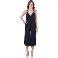 Sarcia.eu John Zack Marineblauwe, glinsterende jumpsuit, 3/4 pijpen