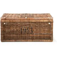 Rivièra Maison Rustic Rattan Cobblers Wharf Trunk, 90x40 cm (Naturel, 90x45x40cm)