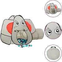 vidaXL Kinderspeeltent met 250 ballen olifant 174x86x101 cm grijs