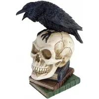 Alchemy Poe's Raven schedel beeldje - Gothic Raaf Edgar Allan Poe - Gothic