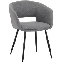 Dimehouse Kuipstoel Don | textiel grijs 55x59x78x55 cm eetkamerstoelen | NADUVI
