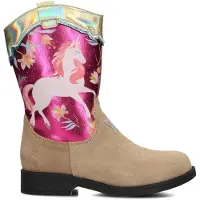 Shoesme suède cowboylaarzen beige/fuchsia Bruin Personage - maat 33
