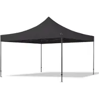 TOOLPORT 4x4 m Easy up partytent PVC, PREMIUM staal 40mm, zwart