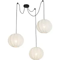 QAZQA Design hanglamp wit zijde 30 cm 3-lichts - Plu
