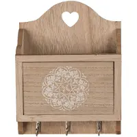 Out of the blue Sleutelkastje Mandala design - hout - bruin - 18 x 20 cm - Sleutelkastjes