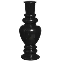Ideas 4 Seasons Bloemenvaas Venice - voor kleine stelen/boeketten - gekleurd sierglas - transparant zwart - D5.7 x H15 c