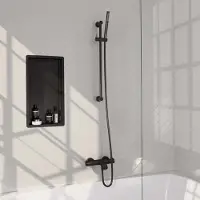 Brauer Opbouwset Bad- en Douchekraan Carving Thermostatisch Mat Zwart (Alle Opties)