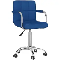 vidaXL Eetkamerstoel draaibaar stof blauw