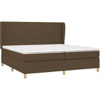 vidaXL Boxspring met matras stof donkerbruin 200x200 cm