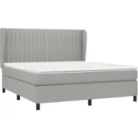 vidaXL Boxspring met matras stof lichtgrijs 180x200 cm