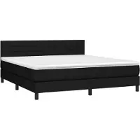 vidaXL Boxspring met matras stof zwart 180x200 cm