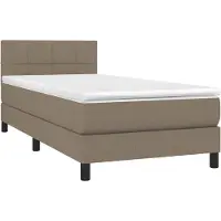vidaXL Boxspring met matras stof taupe 90x200 cm