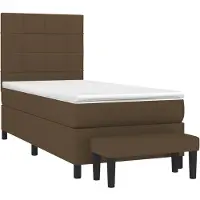 vidaXL Boxspring met matras stof donkerbruin 90x200 cm