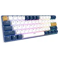 Royal Kludge RK61 Plus - Draadloos Toetsenbord - Mechanisch Gaming Toetsenbord - 61 Keys - RGB Keyboard - Sky Cyan Switches - Klein Blue