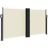 vidaXL Windscherm uittrekbaar 120x1200 cm crèmekleurig