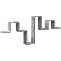 vidaXL Wandschap 104,5x10x43 cm bewerkt hout grijs sonoma eikenkleurig