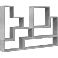 vidaXL Wandschap 96x12x64 cm bewerkt hout betongrijs