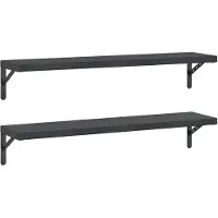 vidaXL Wandschappen 2 st 100x23,5 cm roestvrijstaal zwart