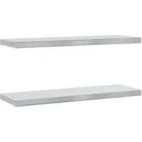 vidaXL Wandschappen 2 st 75x23,5 cm roestvrijstaal zilverkleurig