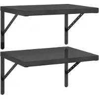 vidaXL Wandschappen 2 st 50x40 cm roestvrijstaal zwart