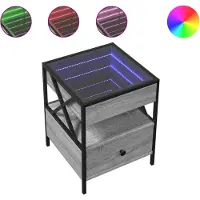vidaXL Nachtkastje met Infinity LED 40x40x51 cm grijs sonoma eiken