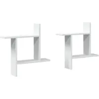 vidaXL Wandschappen 2 st 50x12x50 cm bewerkt hout wit