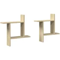 vidaXL Wandschappen 2 st 50x12x50 cm bewerkt hout sonoma eikenkleurig