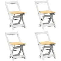 vidaXL Eetkamerstoelen 4 st Corona inklapbaar massief grenenhout wit
