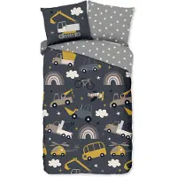 Good Morning Kinder Dekbedovertrek Katoen Renforcé Rush - grey 140x200/220cm