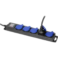ORNO Heavy-duty stekkerdoos voor buiten - Verlengsnoer 5-voudig - IP44 Stof & spatwaterdicht - Kabellengte 5 meter - Penaarde