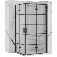 REA Molier Black Double 90X90 - 190 cm - Douchecabine - Vierkant - Zwart