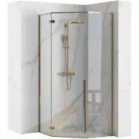 REA Diamond - Douchecabine - Gouden - 90X90 Vierkant - 90,5X90,5X195Cm
