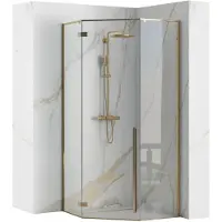 REA Diamond Gold 100X100 - 195 cm - Douchecabine - Vifjhoek - Goud