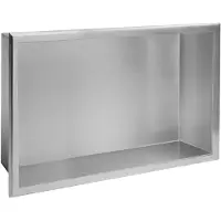 REA Bathroom Shelf 30x45 Steel Brush