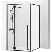 REA Fargo Black 90X120 U - 195 cm - Douchecabine - Rechthoek - Zwart