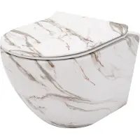REA - Hangende toiletpot - Carlos Lava Mat - Marmerimitatie mat - 49,5X37X32CM