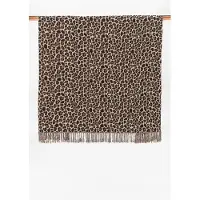 Sissy-Boy Bruine Jacquard Geweven Sprei Met Leopard Print (200x250 CM)
