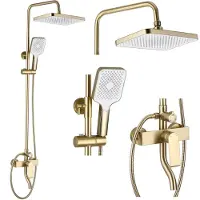 REA Hass Regendouche Geborsteld Goud 122cm