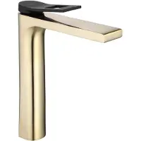REA Soul Black/Gold Brush High - Wastafelkraan - Zwart/Goud